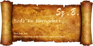 Szőke Bernadett névjegykártya