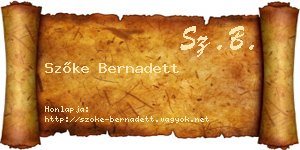 Szőke Bernadett névjegykártya