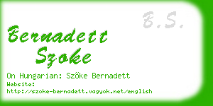 bernadett szoke business card
